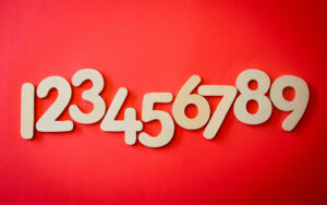 Numbers on a red background