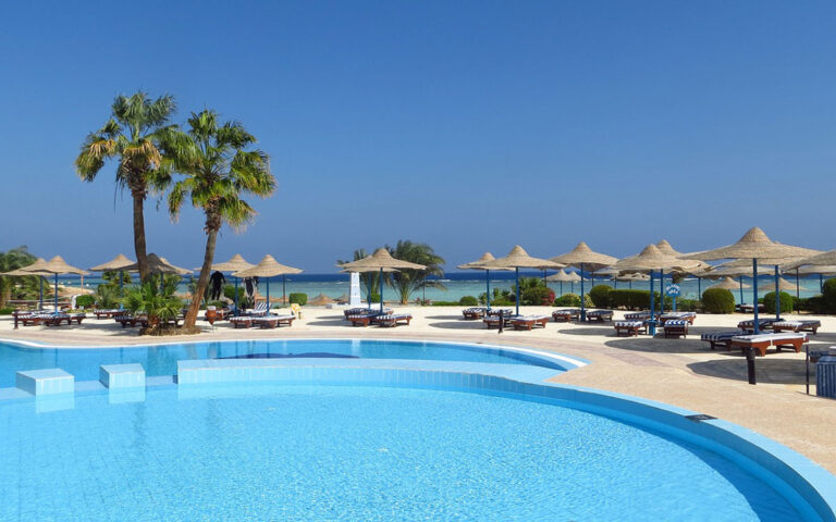 A Swimming pool at a beach resort